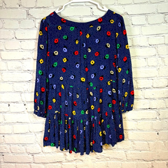 Anthropologie Maeve Navy Ruffled Hem Top Size Small - Picture 2 of 8